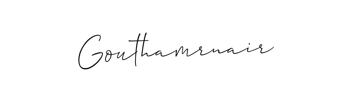 Make a beautiful signature design for name Gouthamrnair. With this signature (Allison_Script) style, you can create a handwritten signature for free. Gouthamrnair signature style 2 images and pictures png