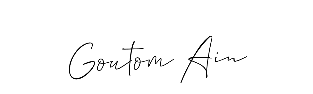 Make a short Goutom Ain signature style. Manage your documents anywhere anytime using Allison_Script. Create and add eSignatures, submit forms, share and send files easily. Goutom Ain signature style 2 images and pictures png