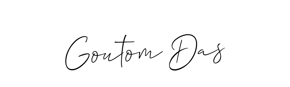 Also You can easily find your signature by using the search form. We will create Goutom Das name handwritten signature images for you free of cost using Allison_Script sign style. Goutom Das signature style 2 images and pictures png