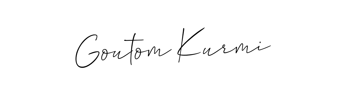 Allison_Script is a professional signature style that is perfect for those who want to add a touch of class to their signature. It is also a great choice for those who want to make their signature more unique. Get Goutom Kurmi name to fancy signature for free. Goutom Kurmi signature style 2 images and pictures png