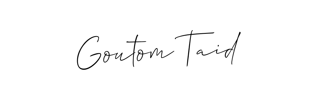 Also You can easily find your signature by using the search form. We will create Goutom Taid name handwritten signature images for you free of cost using Allison_Script sign style. Goutom Taid signature style 2 images and pictures png