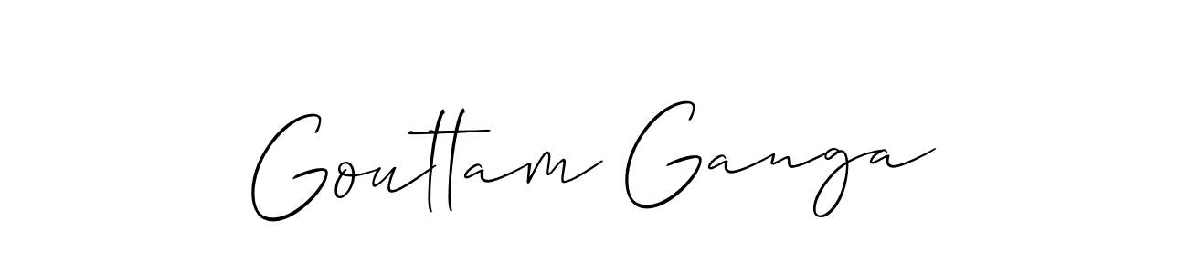 The best way (Allison_Script) to make a short signature is to pick only two or three words in your name. The name Gouttam Ganga include a total of six letters. For converting this name. Gouttam Ganga signature style 2 images and pictures png