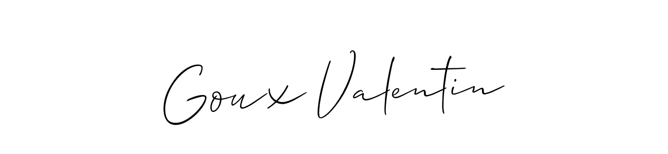 Design your own signature with our free online signature maker. With this signature software, you can create a handwritten (Allison_Script) signature for name Goux Valentin. Goux Valentin signature style 2 images and pictures png