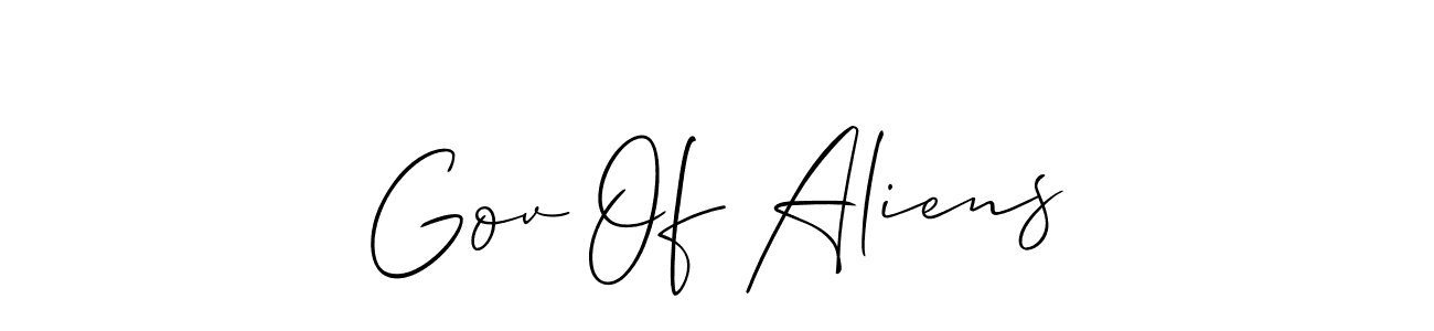 Gov Of Aliens stylish signature style. Best Handwritten Sign (Allison_Script) for my name. Handwritten Signature Collection Ideas for my name Gov Of Aliens. Gov Of Aliens signature style 2 images and pictures png