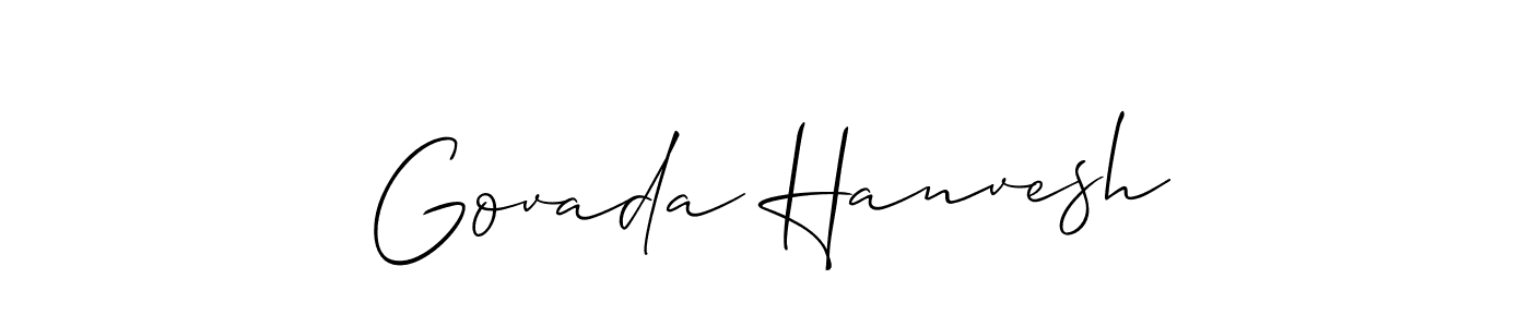 Govada Hanvesh stylish signature style. Best Handwritten Sign (Allison_Script) for my name. Handwritten Signature Collection Ideas for my name Govada Hanvesh. Govada Hanvesh signature style 2 images and pictures png