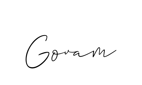 Also we have Govam name is the best signature style. Create professional handwritten signature collection using Allison_Script autograph style. Govam signature style 2 images and pictures png