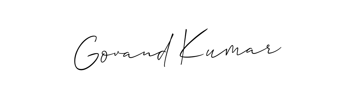 Govand Kumar stylish signature style. Best Handwritten Sign (Allison_Script) for my name. Handwritten Signature Collection Ideas for my name Govand Kumar. Govand Kumar signature style 2 images and pictures png