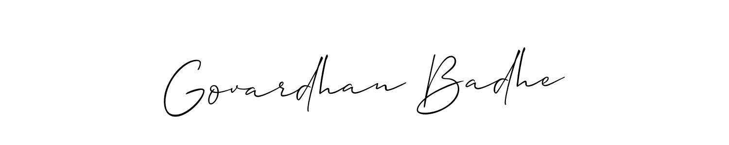 It looks lik you need a new signature style for name Govardhan Badhe. Design unique handwritten (Allison_Script) signature with our free signature maker in just a few clicks. Govardhan Badhe signature style 2 images and pictures png