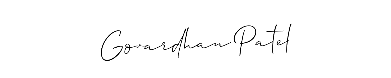 It looks lik you need a new signature style for name Govardhan Patel. Design unique handwritten (Allison_Script) signature with our free signature maker in just a few clicks. Govardhan Patel signature style 2 images and pictures png