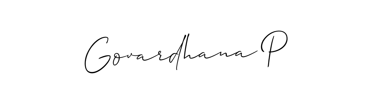 How to Draw Govardhana P signature style? Allison_Script is a latest design signature styles for name Govardhana P. Govardhana P signature style 2 images and pictures png