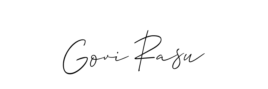 It looks lik you need a new signature style for name Govi Rasu. Design unique handwritten (Allison_Script) signature with our free signature maker in just a few clicks. Govi Rasu signature style 2 images and pictures png