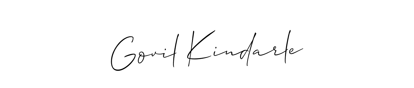 The best way (Allison_Script) to make a short signature is to pick only two or three words in your name. The name Govil Kindarle include a total of six letters. For converting this name. Govil Kindarle signature style 2 images and pictures png