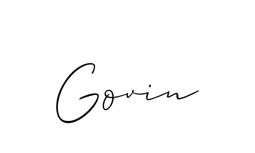 Allison_Script is a professional signature style that is perfect for those who want to add a touch of class to their signature. It is also a great choice for those who want to make their signature more unique. Get Govin name to fancy signature for free. Govin signature style 2 images and pictures png