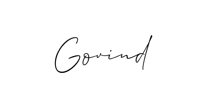Make a beautiful signature design for name Govind . With this signature (Allison_Script) style, you can create a handwritten signature for free. Govind  signature style 2 images and pictures png