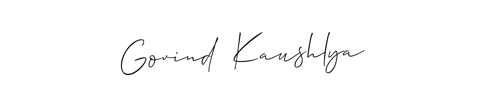 Create a beautiful signature design for name Govind  Kaushlya. With this signature (Allison_Script) fonts, you can make a handwritten signature for free. Govind  Kaushlya signature style 2 images and pictures png