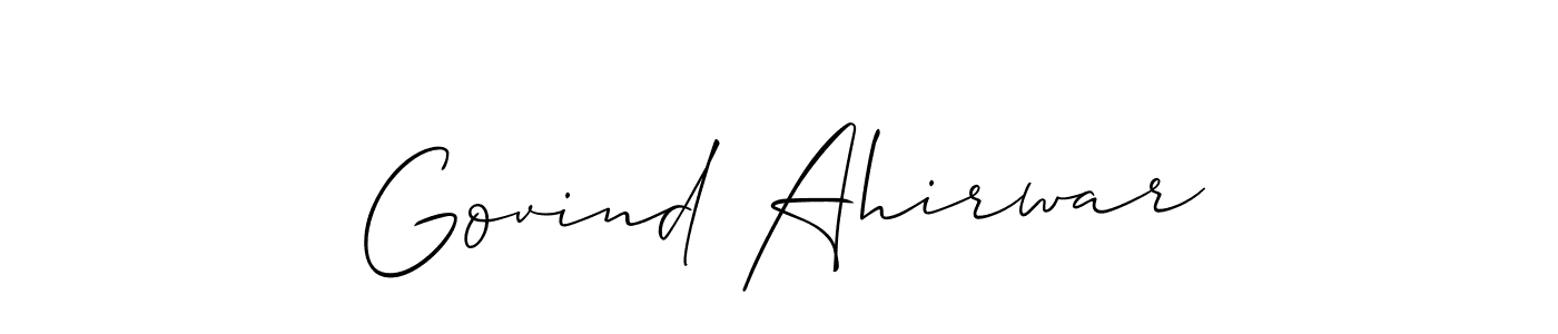 Make a beautiful signature design for name Govind Ahirwar. With this signature (Allison_Script) style, you can create a handwritten signature for free. Govind Ahirwar signature style 2 images and pictures png