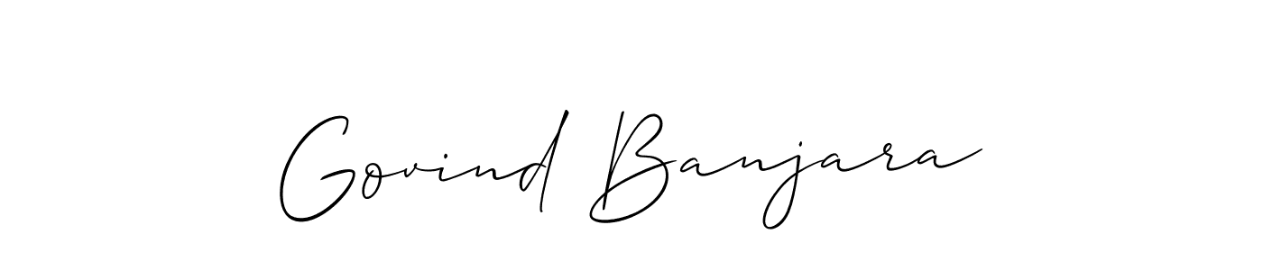 Create a beautiful signature design for name Govind Banjara. With this signature (Allison_Script) fonts, you can make a handwritten signature for free. Govind Banjara signature style 2 images and pictures png