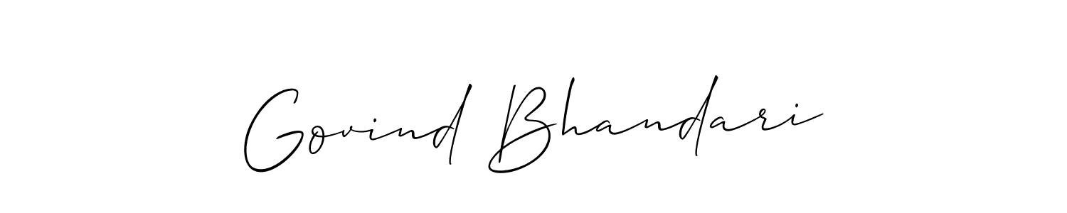 It looks lik you need a new signature style for name Govind Bhandari. Design unique handwritten (Allison_Script) signature with our free signature maker in just a few clicks. Govind Bhandari signature style 2 images and pictures png