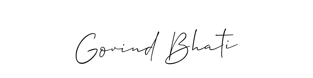 This is the best signature style for the Govind Bhati name. Also you like these signature font (Allison_Script). Mix name signature. Govind Bhati signature style 2 images and pictures png