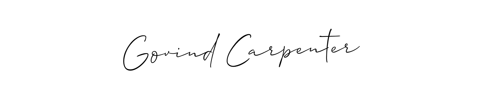 Allison_Script is a professional signature style that is perfect for those who want to add a touch of class to their signature. It is also a great choice for those who want to make their signature more unique. Get Govind Carpenter name to fancy signature for free. Govind Carpenter signature style 2 images and pictures png