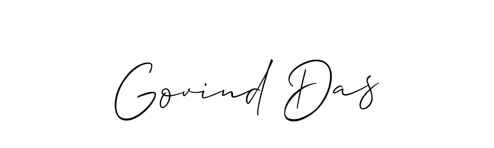 Allison_Script is a professional signature style that is perfect for those who want to add a touch of class to their signature. It is also a great choice for those who want to make their signature more unique. Get Govind Das name to fancy signature for free. Govind Das signature style 2 images and pictures png