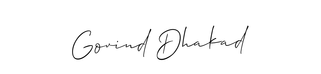 How to make Govind Dhakad signature? Allison_Script is a professional autograph style. Create handwritten signature for Govind Dhakad name. Govind Dhakad signature style 2 images and pictures png