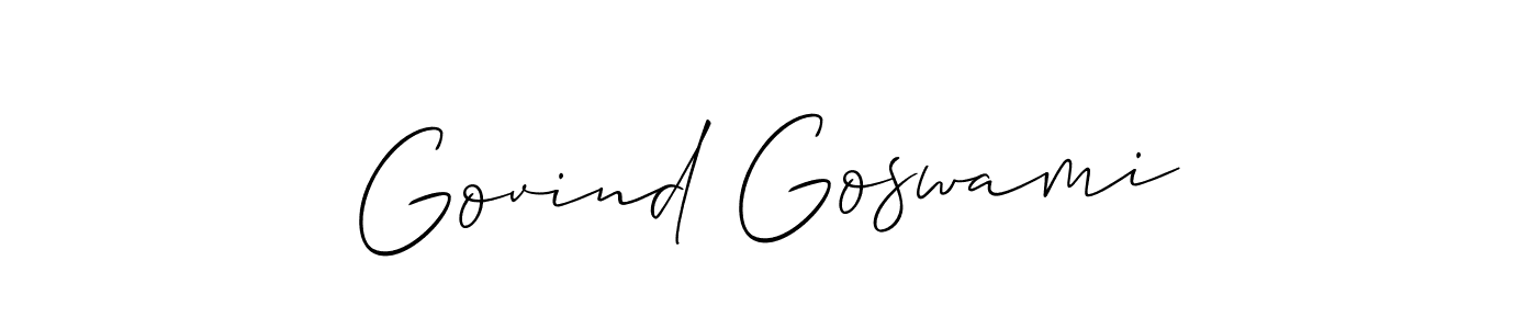 Allison_Script is a professional signature style that is perfect for those who want to add a touch of class to their signature. It is also a great choice for those who want to make their signature more unique. Get Govind Goswami name to fancy signature for free. Govind Goswami signature style 2 images and pictures png