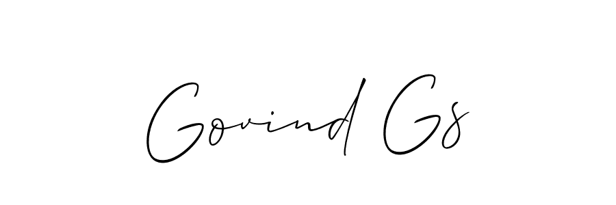 Make a beautiful signature design for name Govind Gs. With this signature (Allison_Script) style, you can create a handwritten signature for free. Govind Gs signature style 2 images and pictures png