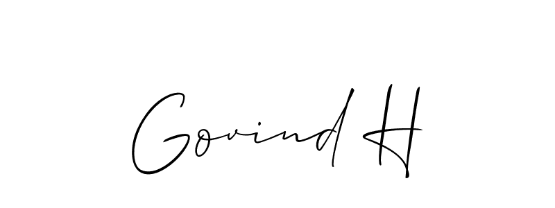 You should practise on your own different ways (Allison_Script) to write your name (Govind H) in signature. don't let someone else do it for you. Govind H signature style 2 images and pictures png