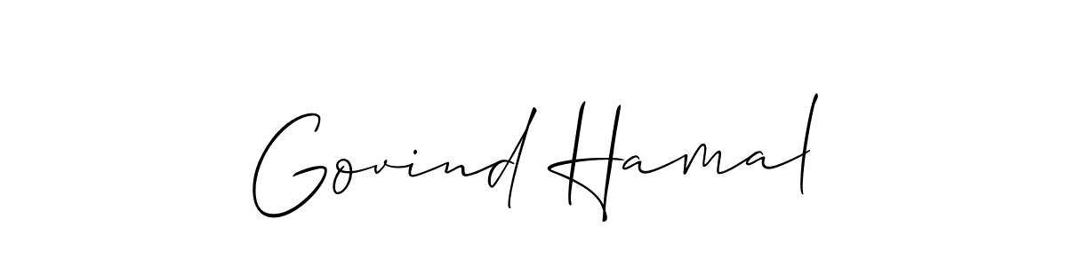It looks lik you need a new signature style for name Govind Hamal. Design unique handwritten (Allison_Script) signature with our free signature maker in just a few clicks. Govind Hamal signature style 2 images and pictures png