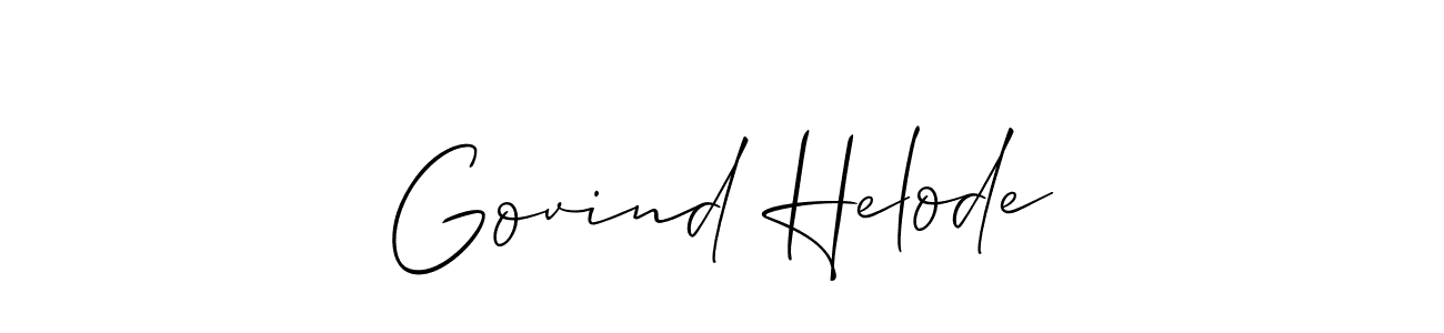 Govind Helode stylish signature style. Best Handwritten Sign (Allison_Script) for my name. Handwritten Signature Collection Ideas for my name Govind Helode. Govind Helode signature style 2 images and pictures png
