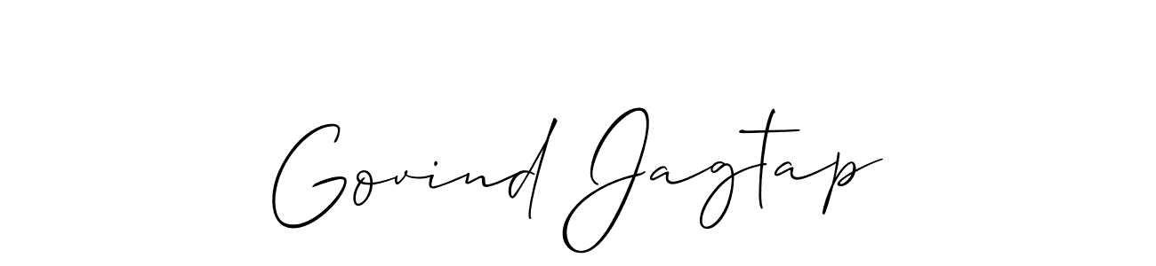 Allison_Script is a professional signature style that is perfect for those who want to add a touch of class to their signature. It is also a great choice for those who want to make their signature more unique. Get Govind Jagtap name to fancy signature for free. Govind Jagtap signature style 2 images and pictures png