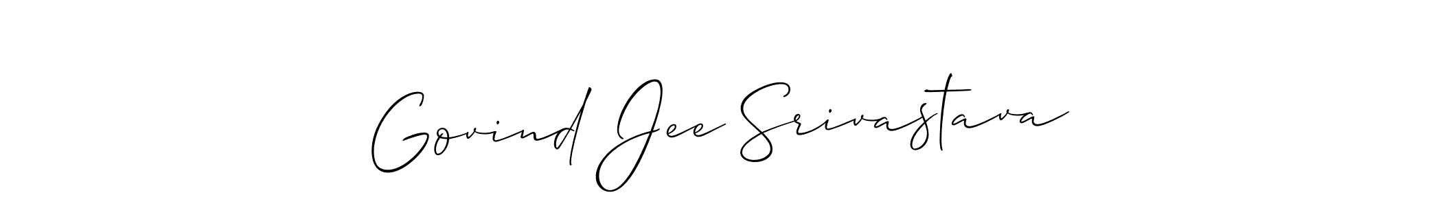 Create a beautiful signature design for name Govind Jee Srivastava. With this signature (Allison_Script) fonts, you can make a handwritten signature for free. Govind Jee Srivastava signature style 2 images and pictures png