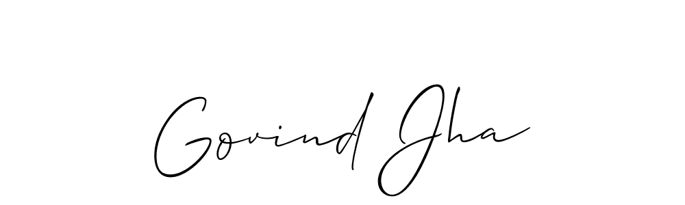 Use a signature maker to create a handwritten signature online. With this signature software, you can design (Allison_Script) your own signature for name Govind Jha. Govind Jha signature style 2 images and pictures png