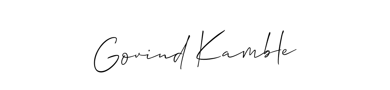 Make a beautiful signature design for name Govind Kamble. With this signature (Allison_Script) style, you can create a handwritten signature for free. Govind Kamble signature style 2 images and pictures png