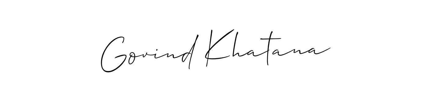 Also You can easily find your signature by using the search form. We will create Govind Khatana name handwritten signature images for you free of cost using Allison_Script sign style. Govind Khatana signature style 2 images and pictures png