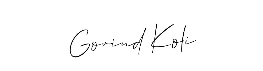How to Draw Govind Koli signature style? Allison_Script is a latest design signature styles for name Govind Koli. Govind Koli signature style 2 images and pictures png
