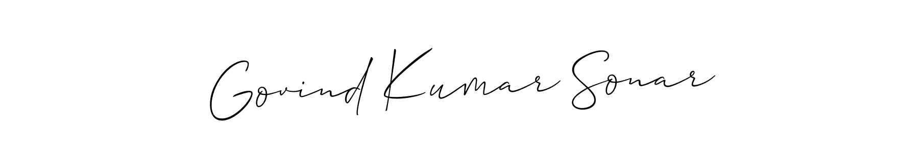 How to make Govind Kumar Sonar name signature. Use Allison_Script style for creating short signs online. This is the latest handwritten sign. Govind Kumar Sonar signature style 2 images and pictures png