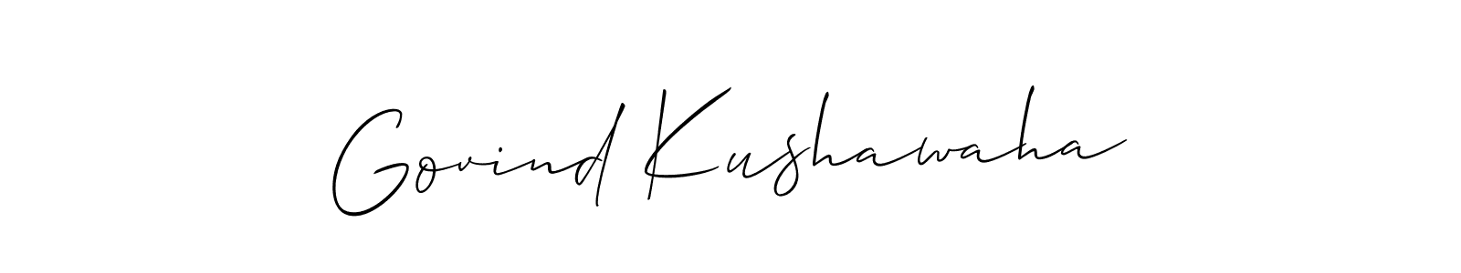 Design your own signature with our free online signature maker. With this signature software, you can create a handwritten (Allison_Script) signature for name Govind Kushawaha. Govind Kushawaha signature style 2 images and pictures png
