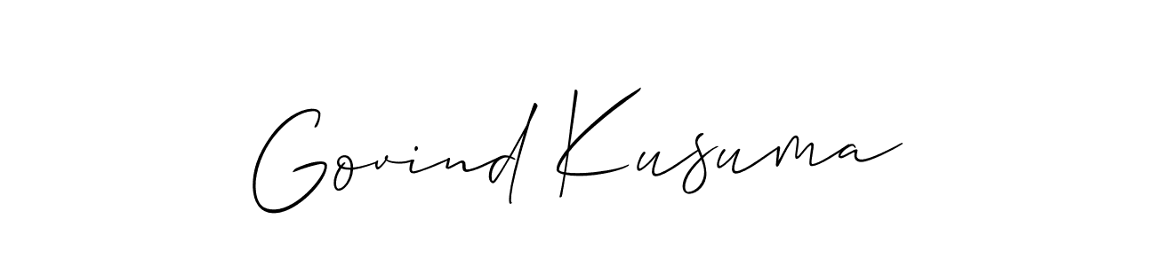 Also we have Govind Kusuma name is the best signature style. Create professional handwritten signature collection using Allison_Script autograph style. Govind Kusuma signature style 2 images and pictures png