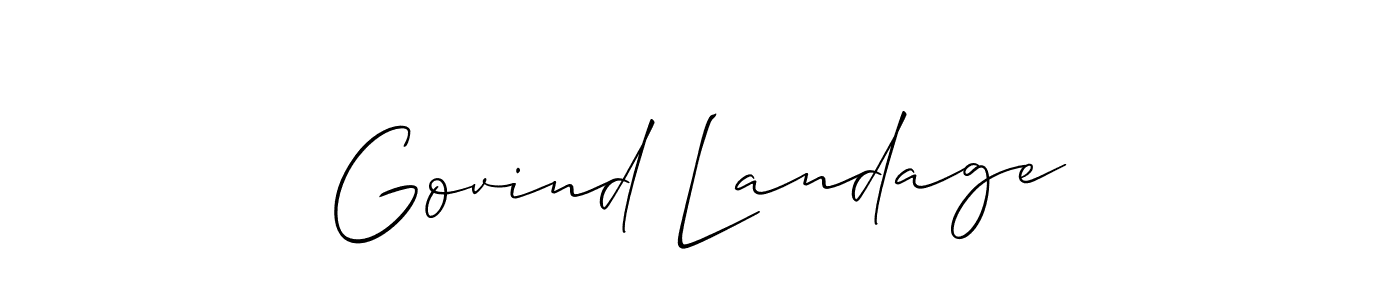 Use a signature maker to create a handwritten signature online. With this signature software, you can design (Allison_Script) your own signature for name Govind Landage. Govind Landage signature style 2 images and pictures png