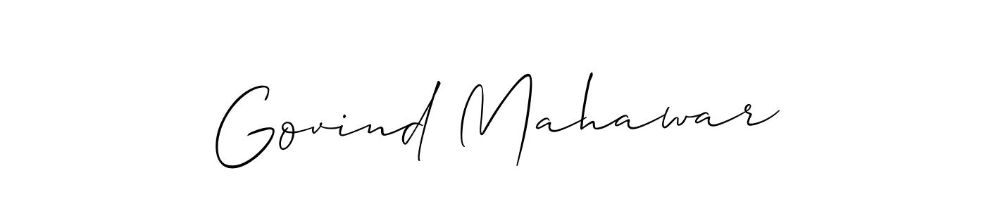 How to make Govind Mahawar name signature. Use Allison_Script style for creating short signs online. This is the latest handwritten sign. Govind Mahawar signature style 2 images and pictures png