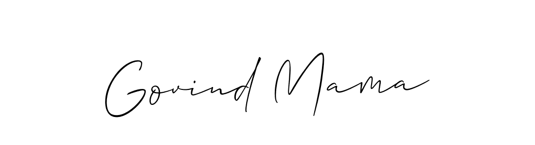 if you are searching for the best signature style for your name Govind Mama. so please give up your signature search. here we have designed multiple signature styles  using Allison_Script. Govind Mama signature style 2 images and pictures png