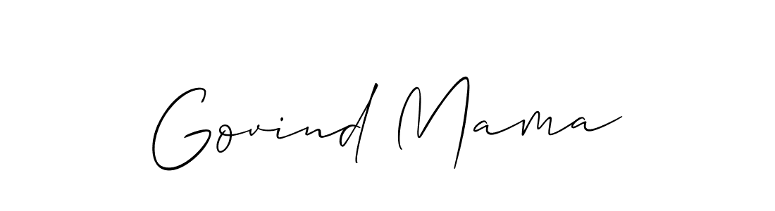 Use a signature maker to create a handwritten signature online. With this signature software, you can design (Allison_Script) your own signature for name Govind Mama. Govind Mama signature style 2 images and pictures png