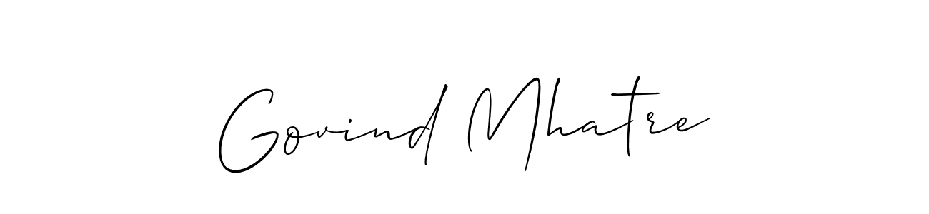 How to Draw Govind Mhatre signature style? Allison_Script is a latest design signature styles for name Govind Mhatre. Govind Mhatre signature style 2 images and pictures png