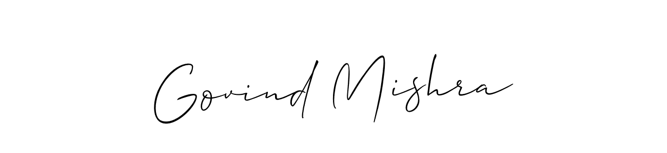 Allison_Script is a professional signature style that is perfect for those who want to add a touch of class to their signature. It is also a great choice for those who want to make their signature more unique. Get Govind Mishra name to fancy signature for free. Govind Mishra signature style 2 images and pictures png