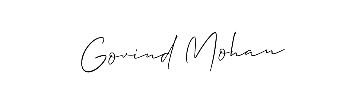 You should practise on your own different ways (Allison_Script) to write your name (Govind Mohan) in signature. don't let someone else do it for you. Govind Mohan signature style 2 images and pictures png