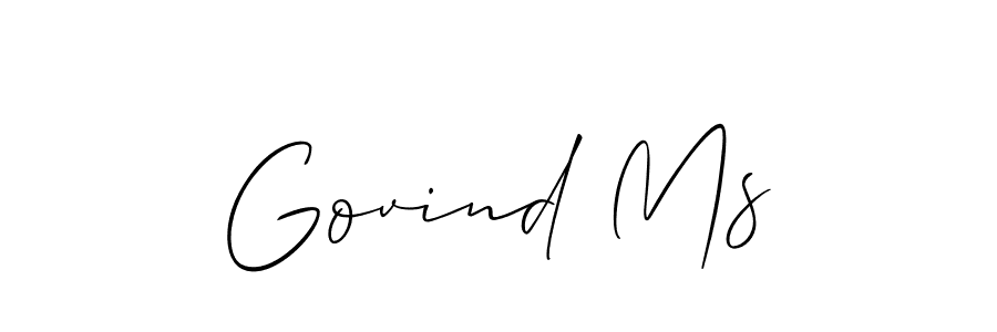 if you are searching for the best signature style for your name Govind Ms. so please give up your signature search. here we have designed multiple signature styles  using Allison_Script. Govind Ms signature style 2 images and pictures png