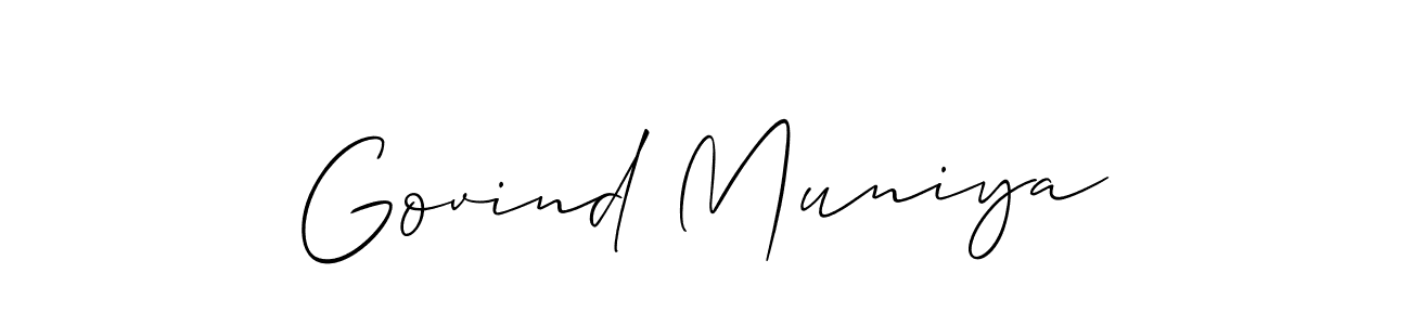 How to Draw Govind Muniya signature style? Allison_Script is a latest design signature styles for name Govind Muniya. Govind Muniya signature style 2 images and pictures png