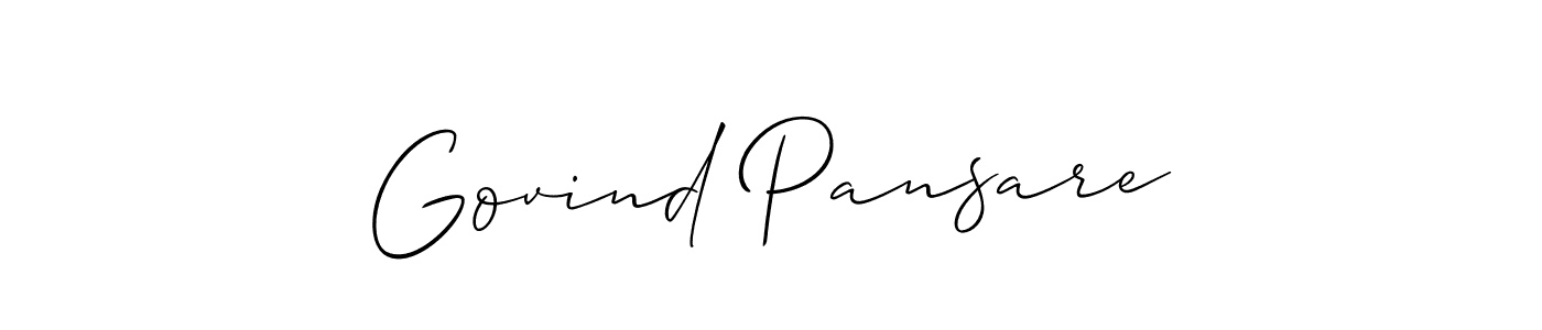 if you are searching for the best signature style for your name Govind Pansare. so please give up your signature search. here we have designed multiple signature styles  using Allison_Script. Govind Pansare signature style 2 images and pictures png